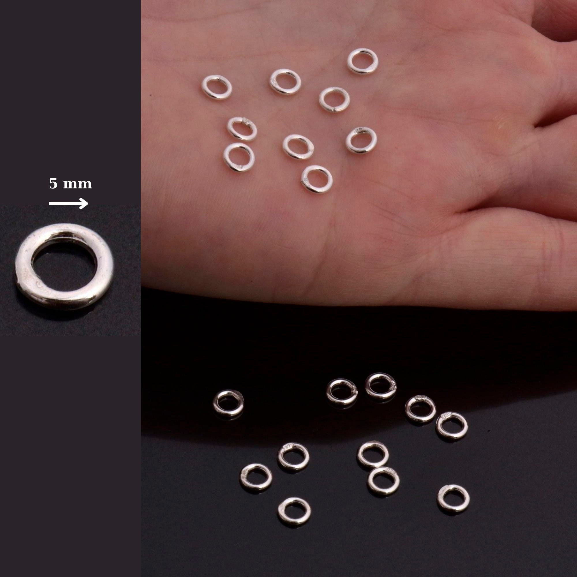 Dia 5mm & Ga.3 925 Sterling Silver CLOSED Jump Rings, tough, High Quality in hollow jump rings, Jewelry Supplies, Findings, M103B