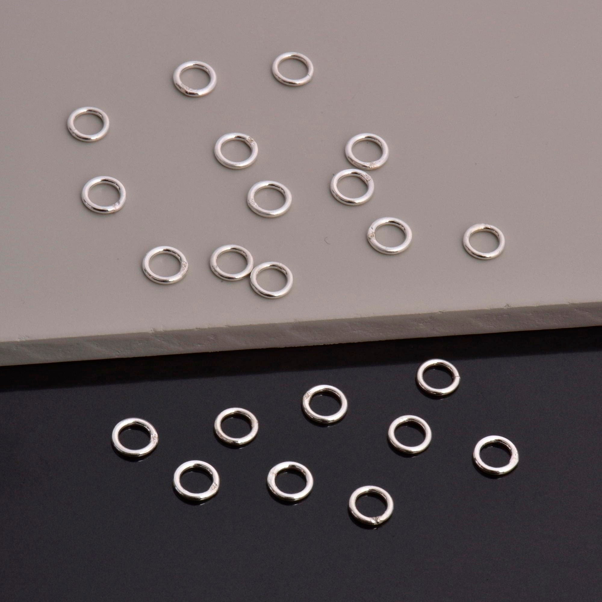 Dia 6mm & Ga.4 925 Sterling Silver CLOSED Jump Rings, Tough, High Quality in Silver Hollow Rings , Jewelry Supplies, Finding, M103C