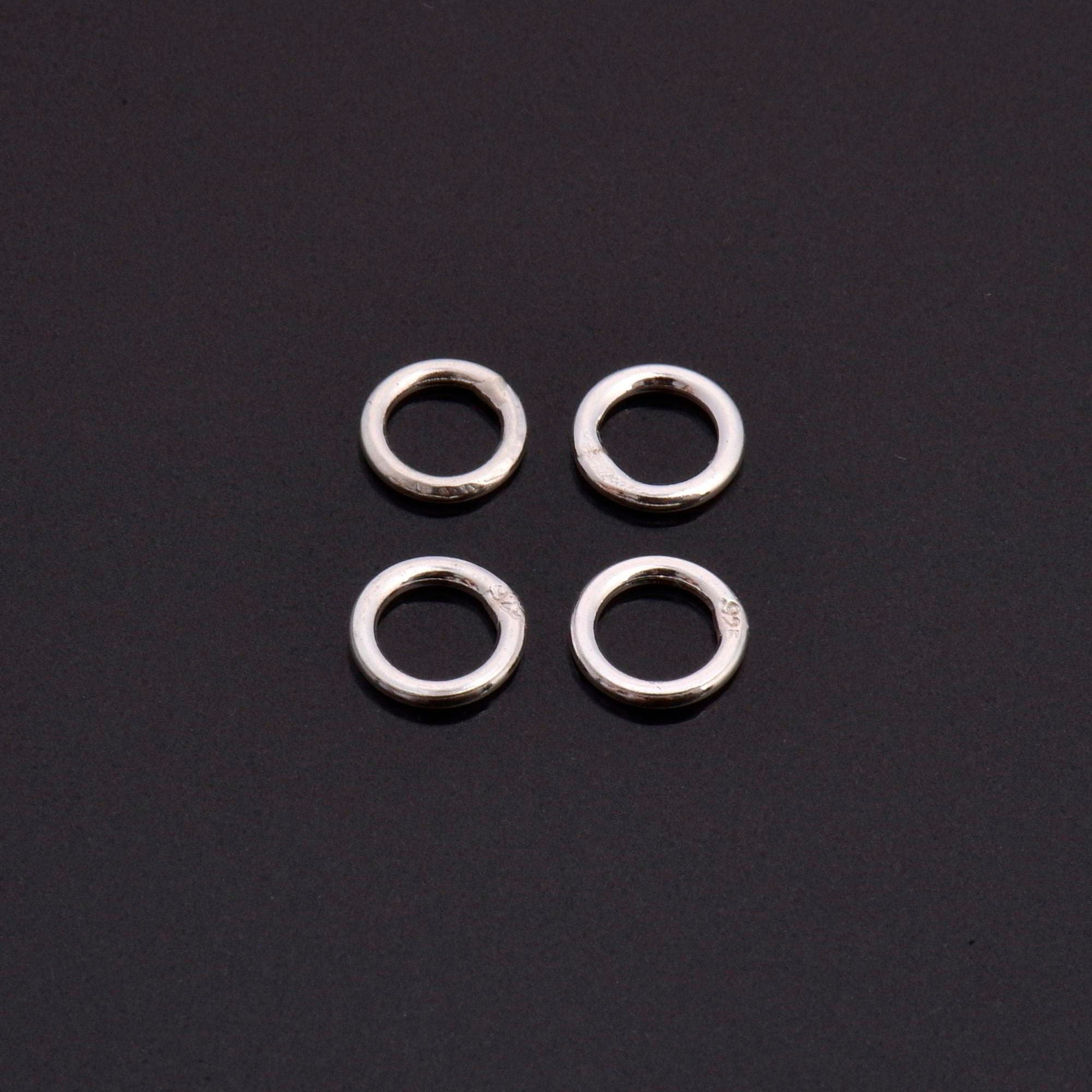 Dia 6mm & Ga.4 925 Sterling Silver CLOSED Jump Rings, Tough, High Quality in Silver Hollow Rings , Jewelry Supplies, Finding, M103C