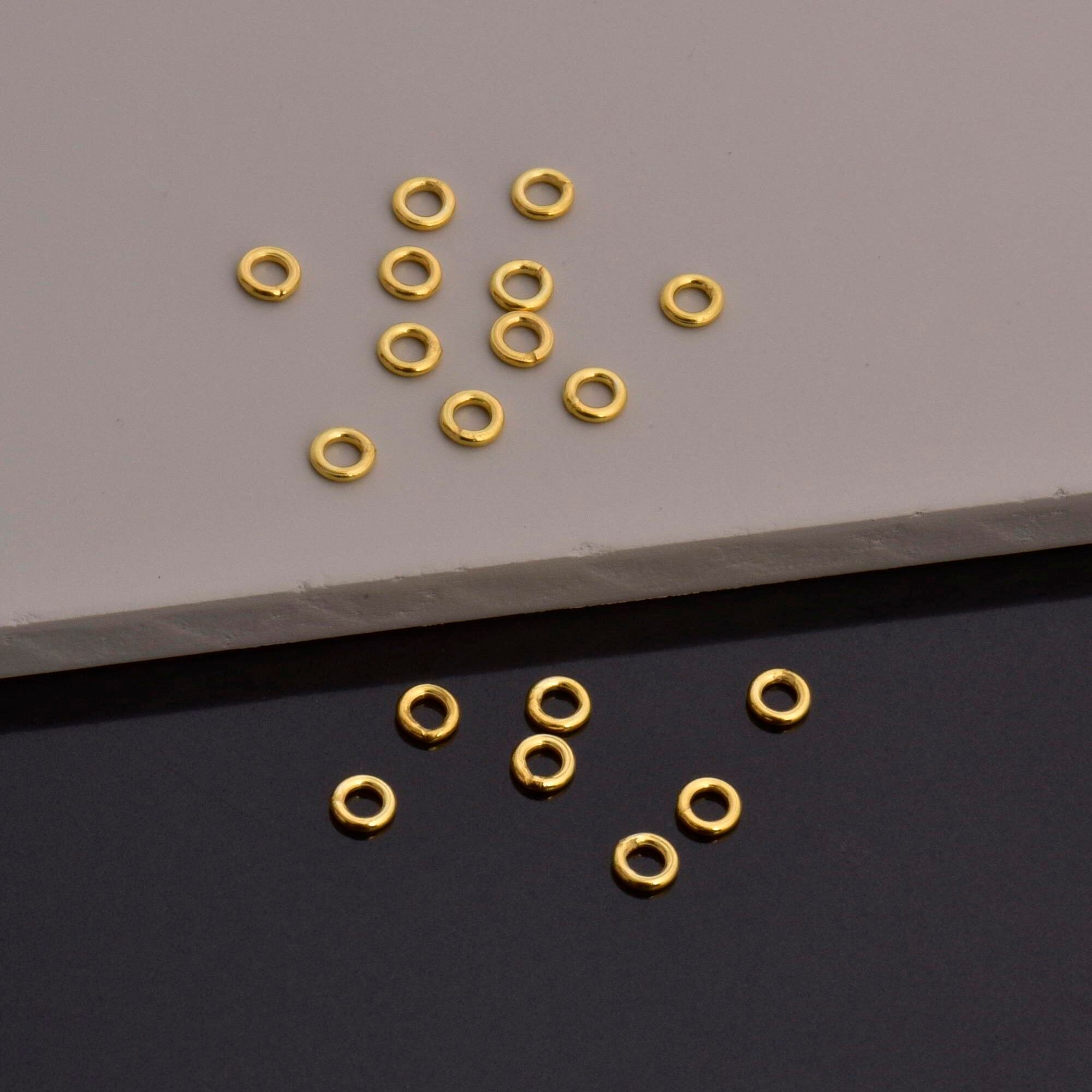Dia 4mm & Ga.2 24K Gold Vermeil CLOSED Jump Rings, tough, Gold Hollow ring, 925 Sterling Silver Jump Rings, Jewelry Findings, VM103A