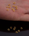 Dia 4mm & Ga.2 24K Gold Vermeil CLOSED Jump Rings, tough, Gold Hollow ring, 925 Sterling Silver Jump Rings, Jewelry Findings, VM103A