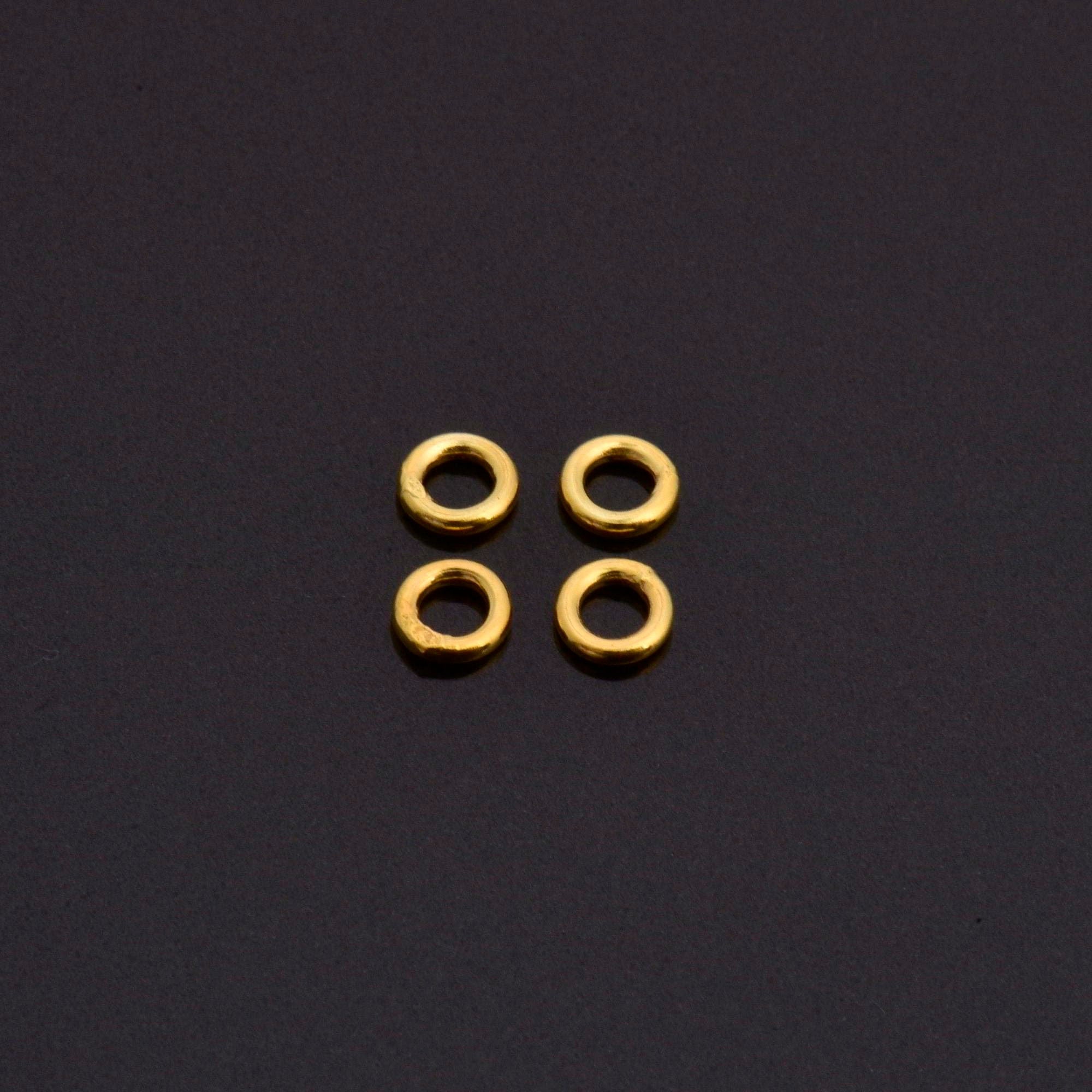 Dia 4mm & Ga.2 24K Gold Vermeil CLOSED Jump Rings, tough, Gold Hollow ring, 925 Sterling Silver Jump Rings, Jewelry Findings, VM103A
