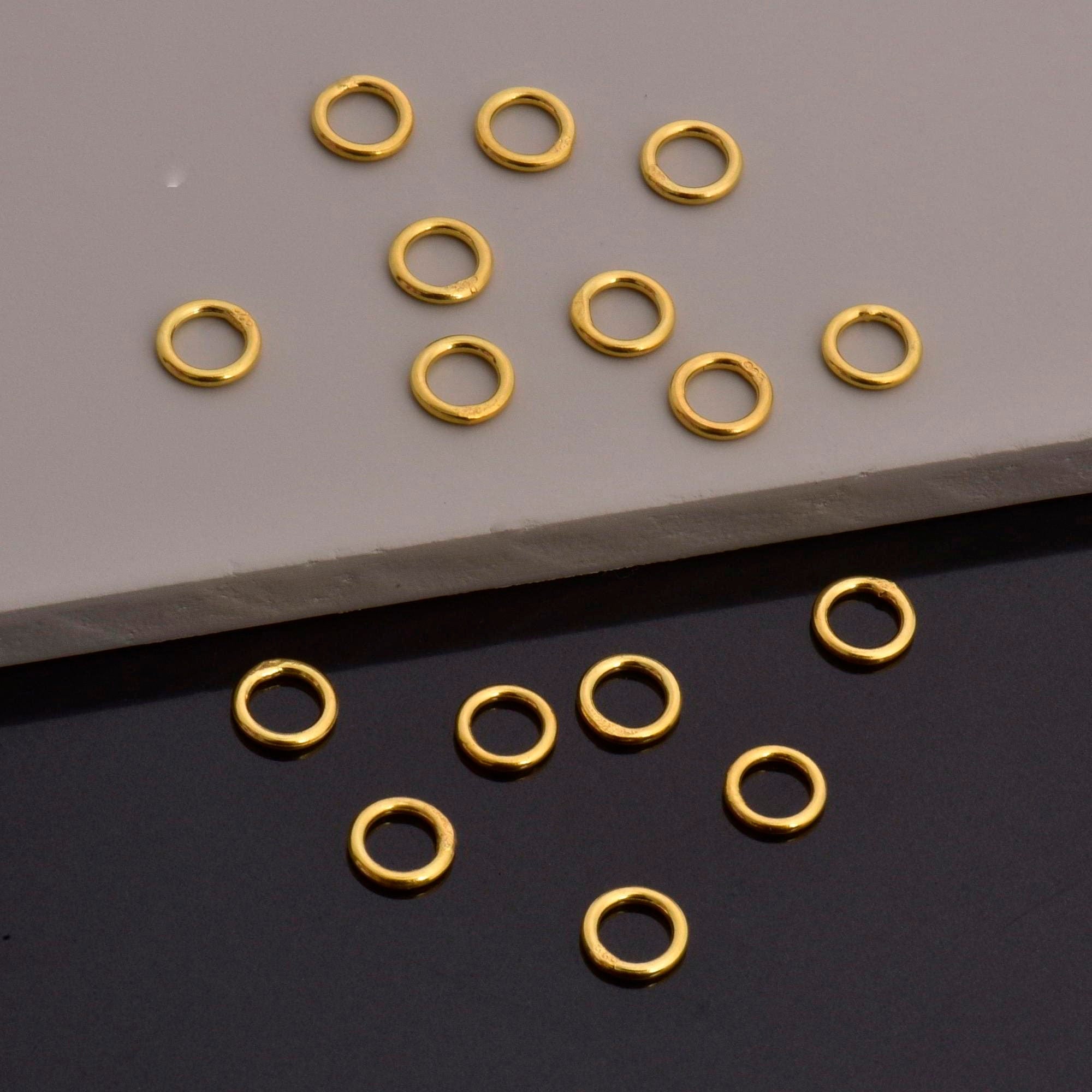 Dia 6mm & Ga.4 24K Gold CLOSED Jump Rings, tough, High Quality in Gold Vermeil, 925 Sterling Silver Jump Rings, Jewelry Findings, VM103C