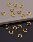 Dia 6mm & Ga.4 24K Gold CLOSED Jump Rings, tough, High Quality in Gold Vermeil, 925 Sterling Silver Jump Rings, Jewelry Findings, VM103C