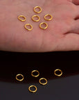 Dia 7mm & Ga.5 24K Gold CLOSED Jump Rings, tough, High Quality in Gold Vermeil, 925 Sterling Silver Jump Rings, Jewelry Findings, VM103D
