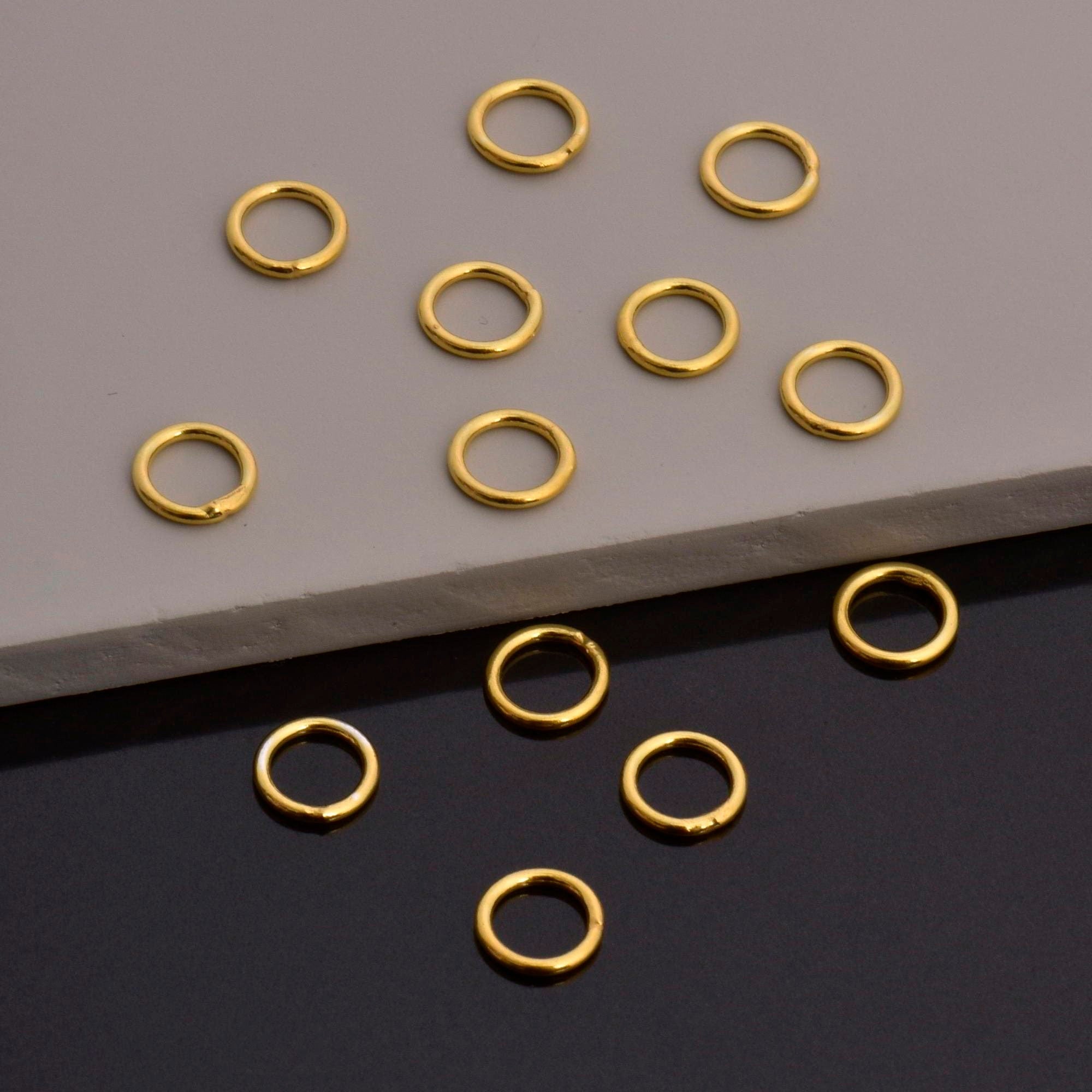 Dia 7mm & Ga.5 24K Gold CLOSED Jump Rings, tough, High Quality in Gold Vermeil, 925 Sterling Silver Jump Rings, Jewelry Findings, VM103D