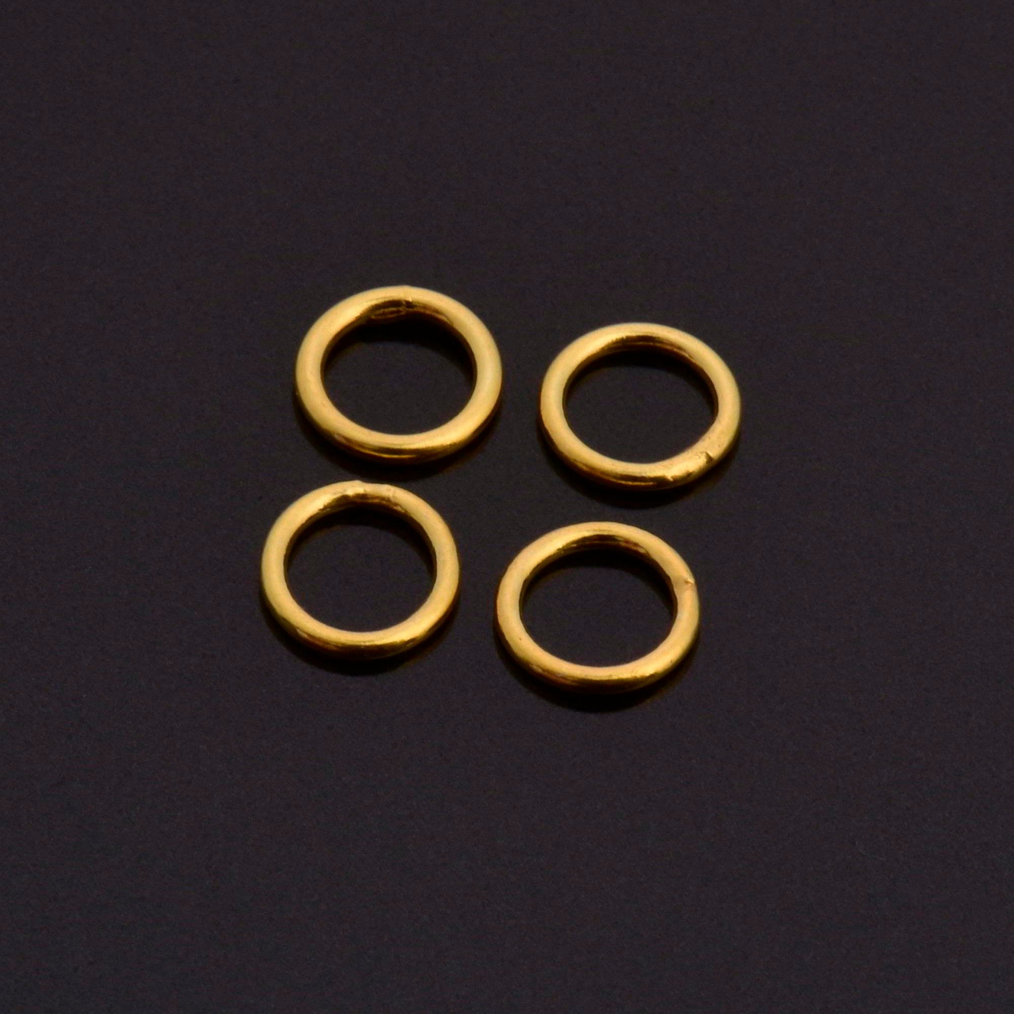 Dia 7mm & Ga.5 24K Gold CLOSED Jump Rings, tough, High Quality in Gold Vermeil, 925 Sterling Silver Jump Rings, Jewelry Findings, VM103D