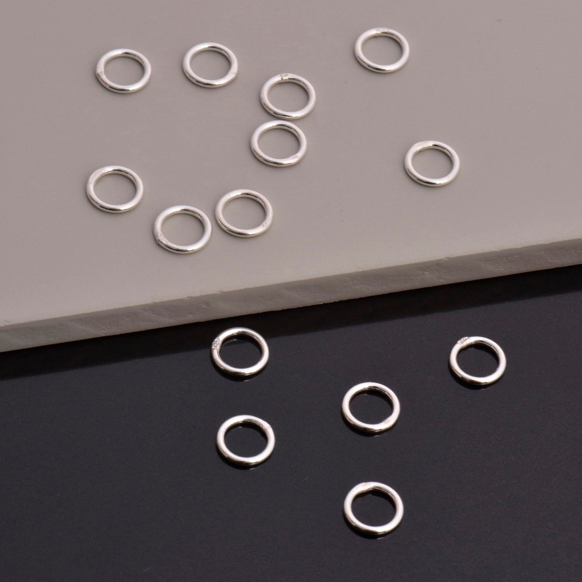 24K Gold Vermeil & 925 Silver High Quality CLOSED Jump Rings, CLOSED Jump Rings, Sterling Silver Closed Rings Jewelry Supplies, M/VM103A-D