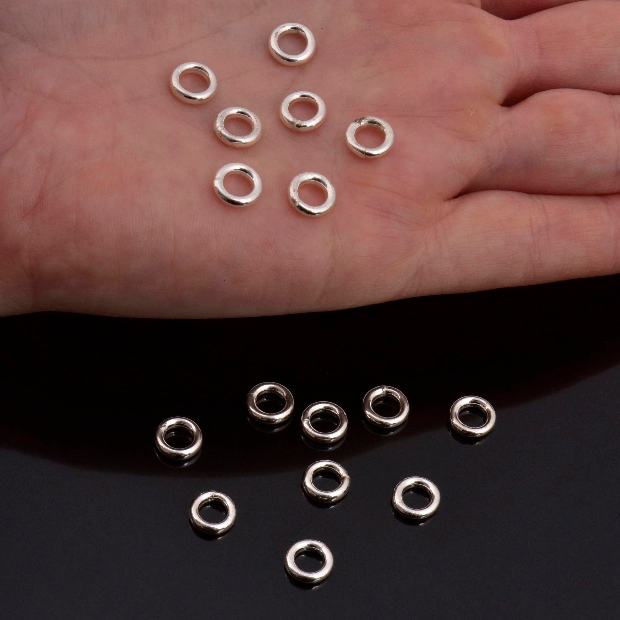 925 Sterling Silver High Quality 8 mm CLOSED and HOLLOW Jump Rings, Jewelry Supplies, Findings, M104A