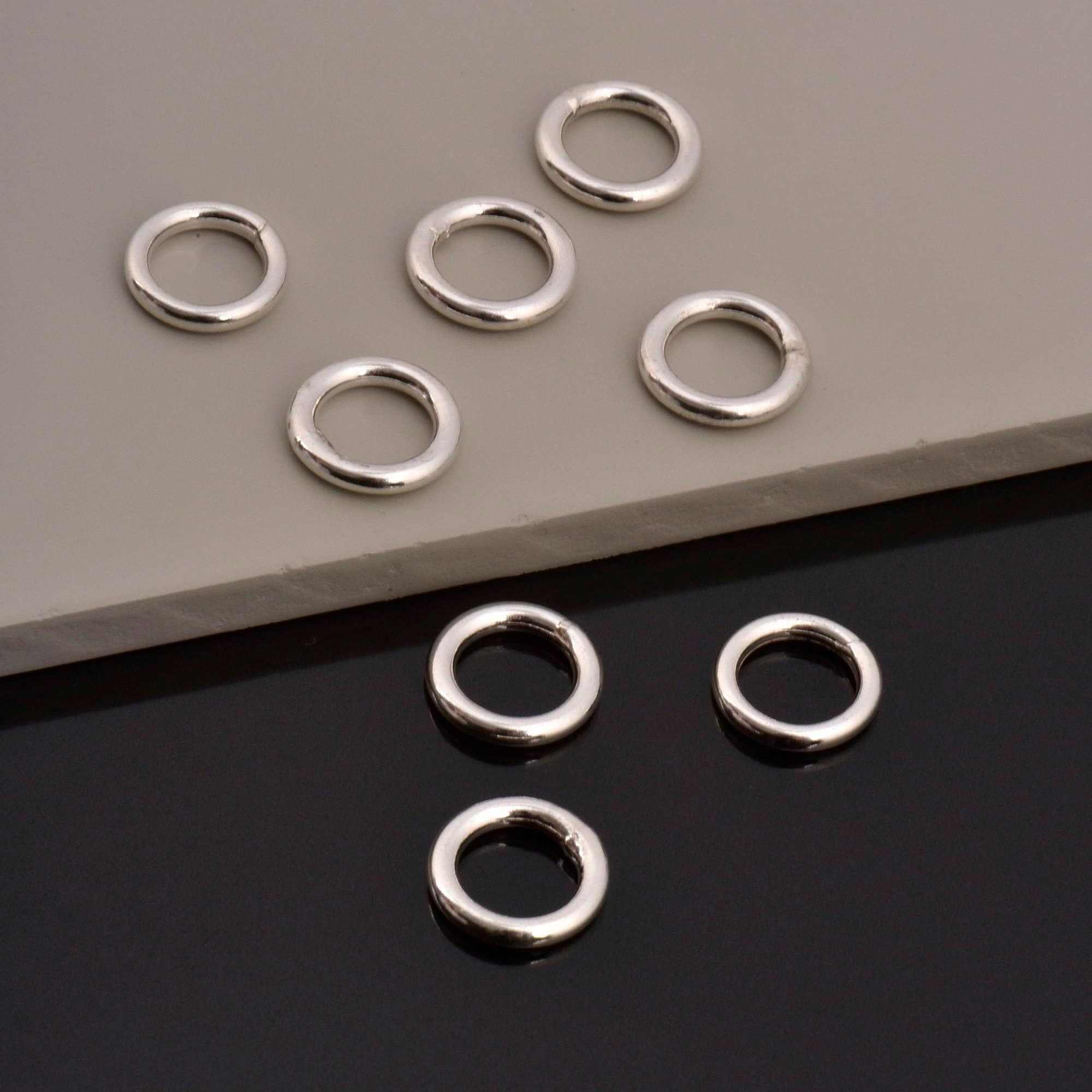 925 Sterling Silver High Quality 12,7 mm CLOSED and HOLLOW Jump Rings, Jewelry Supplies, Findings, M104B