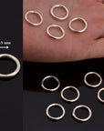 925 Sterling Silver High Quality 15 mm CLOSED and HOLLOW Jump Rings, Jewelry Supplies, Findings, M104C