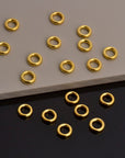 24K Gold Vermeil 8mm CLOSED Jump Rings, High Quality HOLLOW Jump Rings, 925 Sterling Silver Jump Rings, Jewelry Supplies, Findings, VM104A