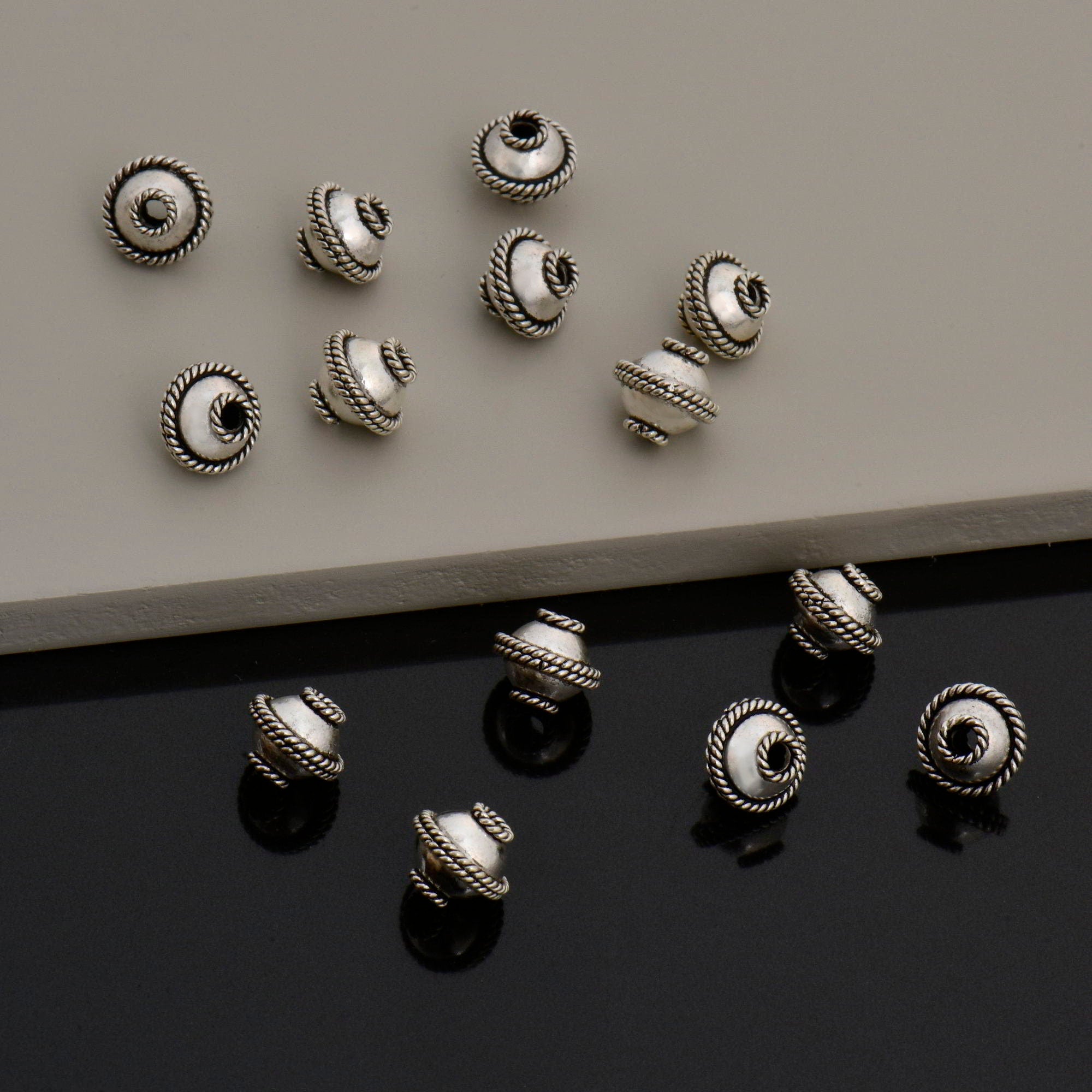 925 Sterling Silver Flying Saucer Beads, Handmade Silver Beads, Solid Silver Beads, Spacer Beads, Handmade Beads, Jewelry Supply, M118A