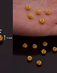 24K Gold Vermeil Filigree Beads, Handmade Silver Beads in 24K Gold, 925 Solid Silver Beads, Spacer Beads, Jewelry Supply, VM110