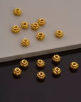 24K Gold Vermeil and 925 Silver Filigree Beads, Handmade Silver Beads Gold, Gold Beads, Spacer Beads, Jewelry Supply, M/VM110