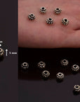 24K Gold Vermeil and 925 Silver Filigree Beads, Handmade Silver Beads Gold, Gold Beads, Spacer Beads, Jewelry Supply, M/VM110