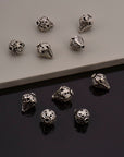 24K Gold Vermeil and 925 Silver Filigree Beads, Handmade Silver Beads in Gold, Solid Silver Beads, Spacer Beads, Jewelry Supply, M/VM111