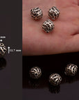 925 Sterling Silver Filigree Beads, Handmade Silver Beads, Solid Silver Beads, Spacer Beads, Jewelry Supply, M112