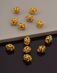 24K Gold Vermeil Filigree Beads, Handmade Silver Beads in 24K Gold, 925 Solid Silver Beads, Spacer Beads, Jewelry Supply, VM113