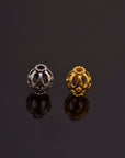 24K Gold Vermeil and 925 Silver Filigree Beads, Handmade Silver Beads in Gold, Solid Silver Beads, Spacer Beads, Jewelry Supply, M/VM113