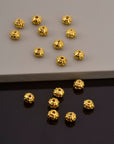 24K Gold Vermeil and 925 Silver Filigree Beads, Handmade Silver Beads in Gold, Solid Silver Beads, Spacer Beads, Jewelry Supply, M/VM114