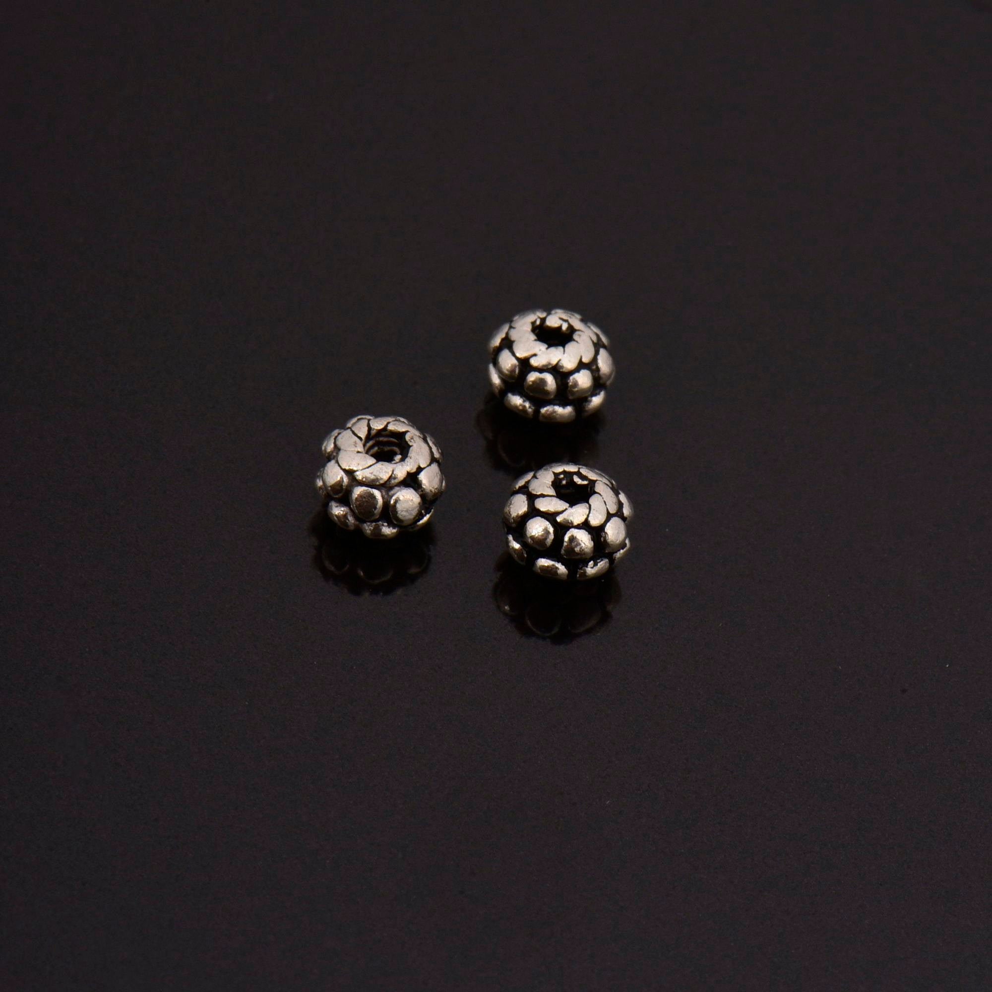 24K Gold Vermeil and 925 Silver Filigree Beads, Handmade Silver Beads in Gold, Solid Silver Beads, Spacer Beads, Jewelry Supply, M/VM114
