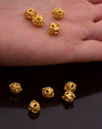 24K Gold Vermeil and 925 Silver Filigree Beads, Handmade Silver Beads in Gold, Solid Silver Beads, Spacer Beads, Jewelry Supply, M/VM116