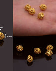 24K Gold Vermeil and 925 Silver Filigree Beads, Handmade Silver Beads in Gold, Solid Silver Beads, Spacer Beads, Jewelry Supply, M/VM116