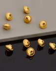 24K Gold Vermeil Flying Saucer Beads, Handmade Silver Beads in 24K Gold, 925 Solid Silver Beads, Handmade Beads, Jewelry Supply, VM118B