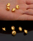 24K Gold Vermeil Flying Saucer Beads, Handmade Silver Beads in 24K Gold, 925 Solid Silver Beads, Handmade Beads, Jewelry Supply, VM118B