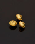 24K Gold Vermeil Flying Saucer Beads, Handmade Silver Beads in 24K Gold, 925 Solid Silver Beads, Handmade Beads, Jewelry Supply, VM118B