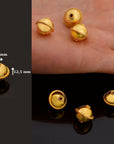 24K Gold Vermeil Flying Saucer Beads, Handmade Silver Beads in 24K Gold, 925 Solid Silver Beads, Handmade Beads ,Jewelry Supply, VM118C