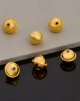 24K Gold Vermeil Flying Saucer Beads, Handmade Silver Beads in 24K Gold, 925 Solid Silver Beads, Handmade Beads ,Jewelry Supply, VM118C