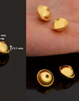 24K Gold Vermeil Flying Saucer Beads, Handmade Silver Beads in 24K Gold, 925 Solid Silver Beads, Handmade Beads, Jewelry Supply, VM118D