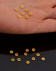 24K Gold Vermeil Separators, Handmade Silver Beads in 24K Gold, 925 Solid Silver Beads, Spacer Beads, Jewelry Supply, VM124