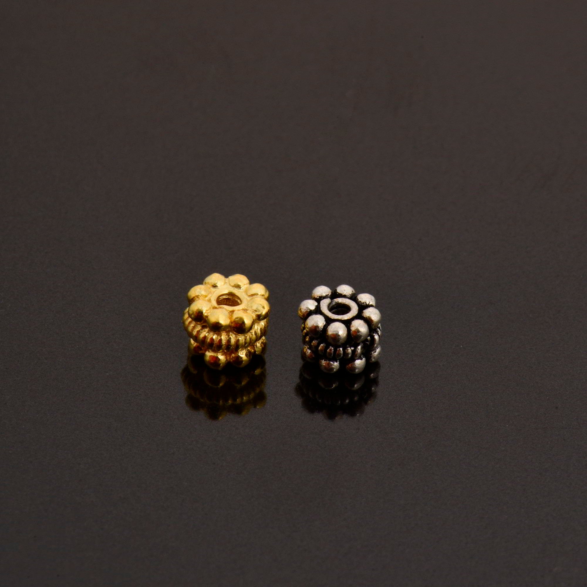 24K Gold Vermeil & 925 Silver Separators, Handmade Silver Beads in Gold, Solid Silver Beads, Spacer Beads, Jewelry Supply, M/VM125