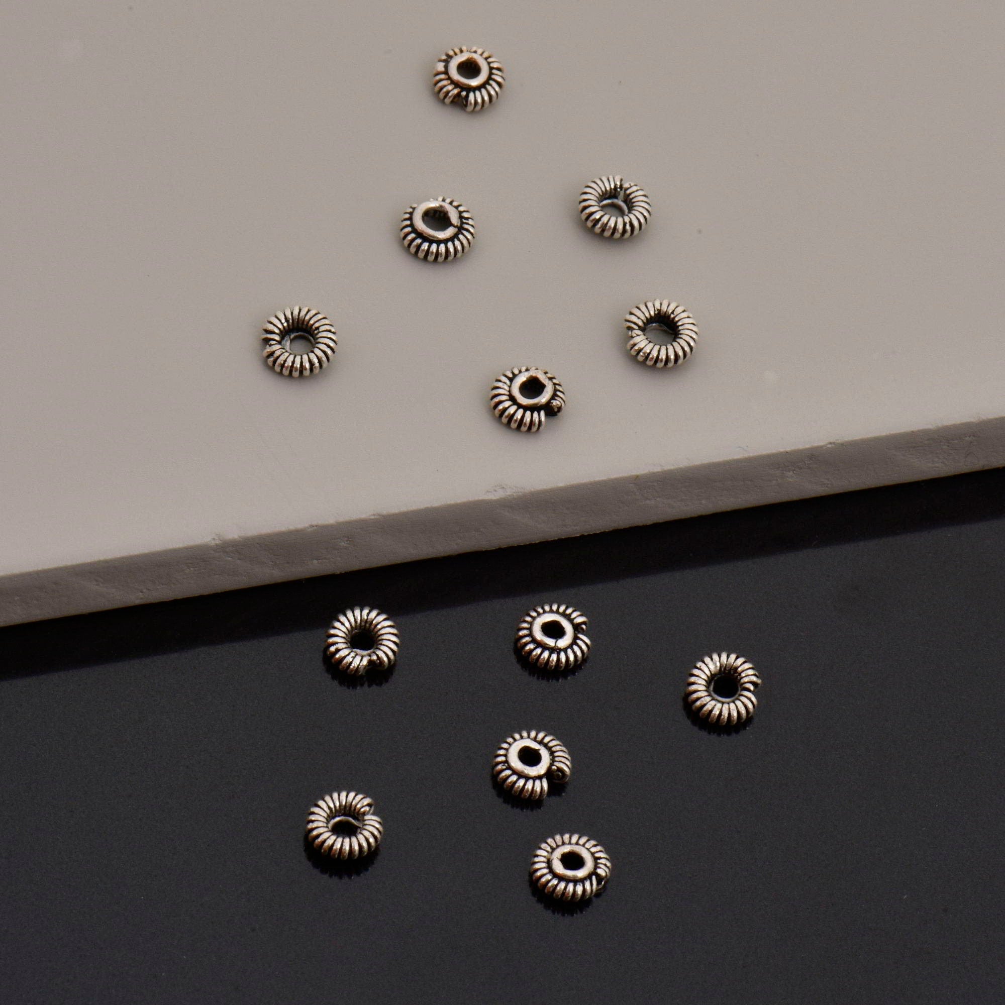24K Gold Vermeil & 925 Silver Separators, Handmade Silver Beads in 24K Gold, Solid Silver Beads, Spacer Beads, Jewelry Supply, M/VM126