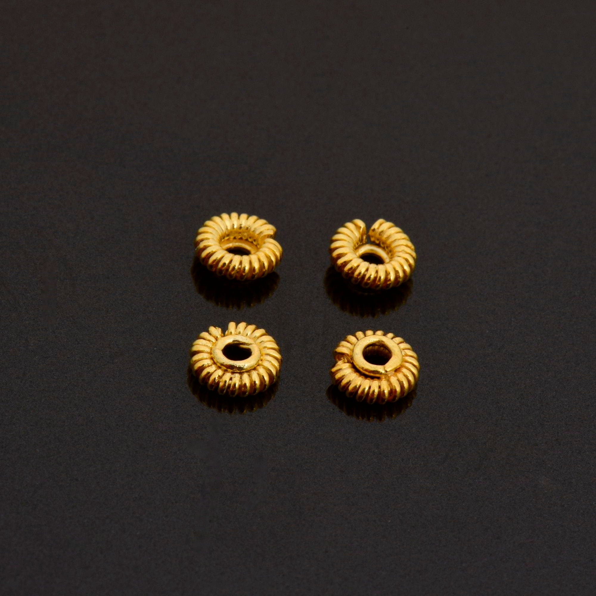24K Gold Vermeil & 925 Silver Separators, Handmade Silver Beads in 24K Gold, Solid Silver Beads, Spacer Beads, Jewelry Supply, M/VM126