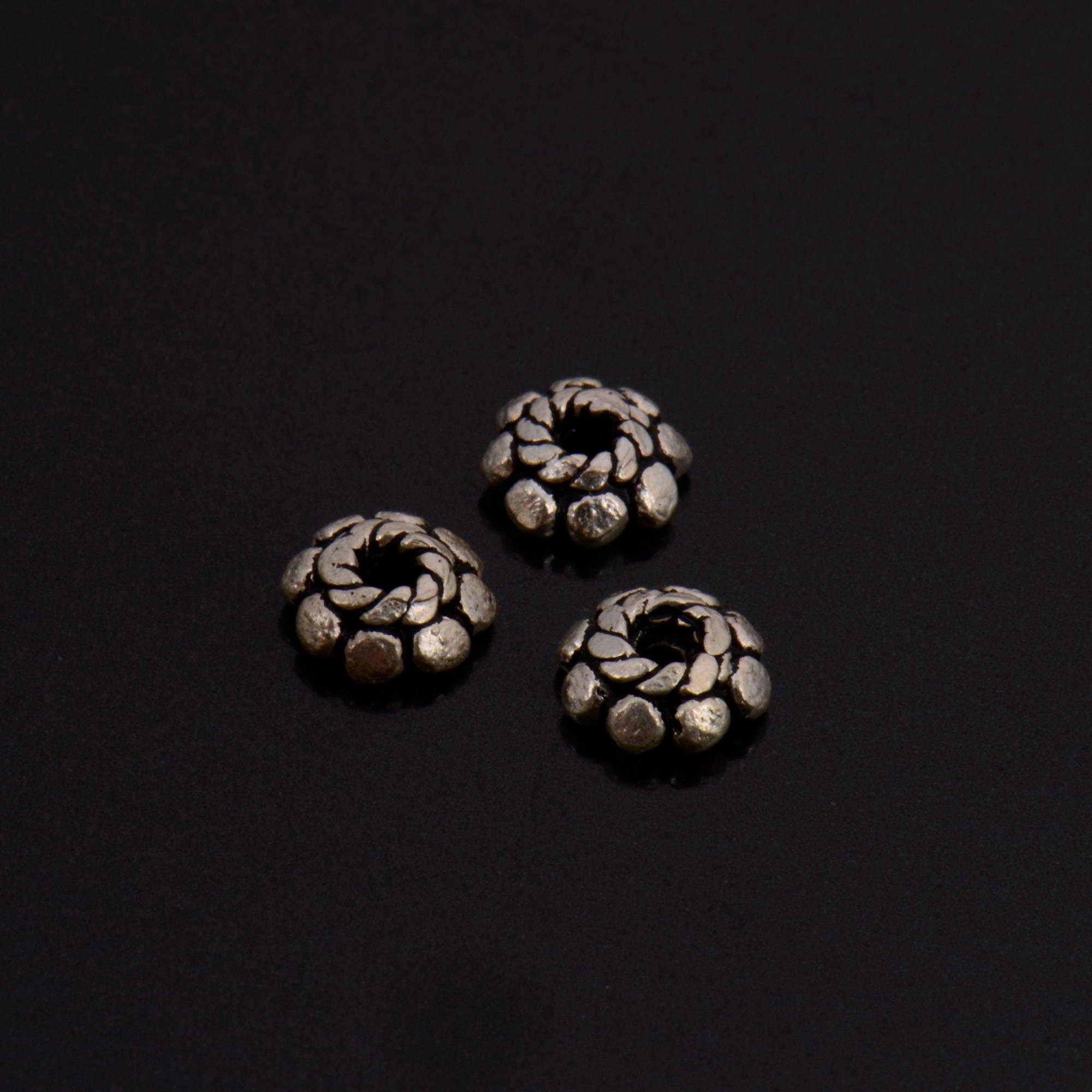 24K Gold Vermeil & 925 Silver Separators, Handmade Silver Beads in Gold, Solid Silver Beads, Spacer Beads, Jewelry Supply, M/VM128