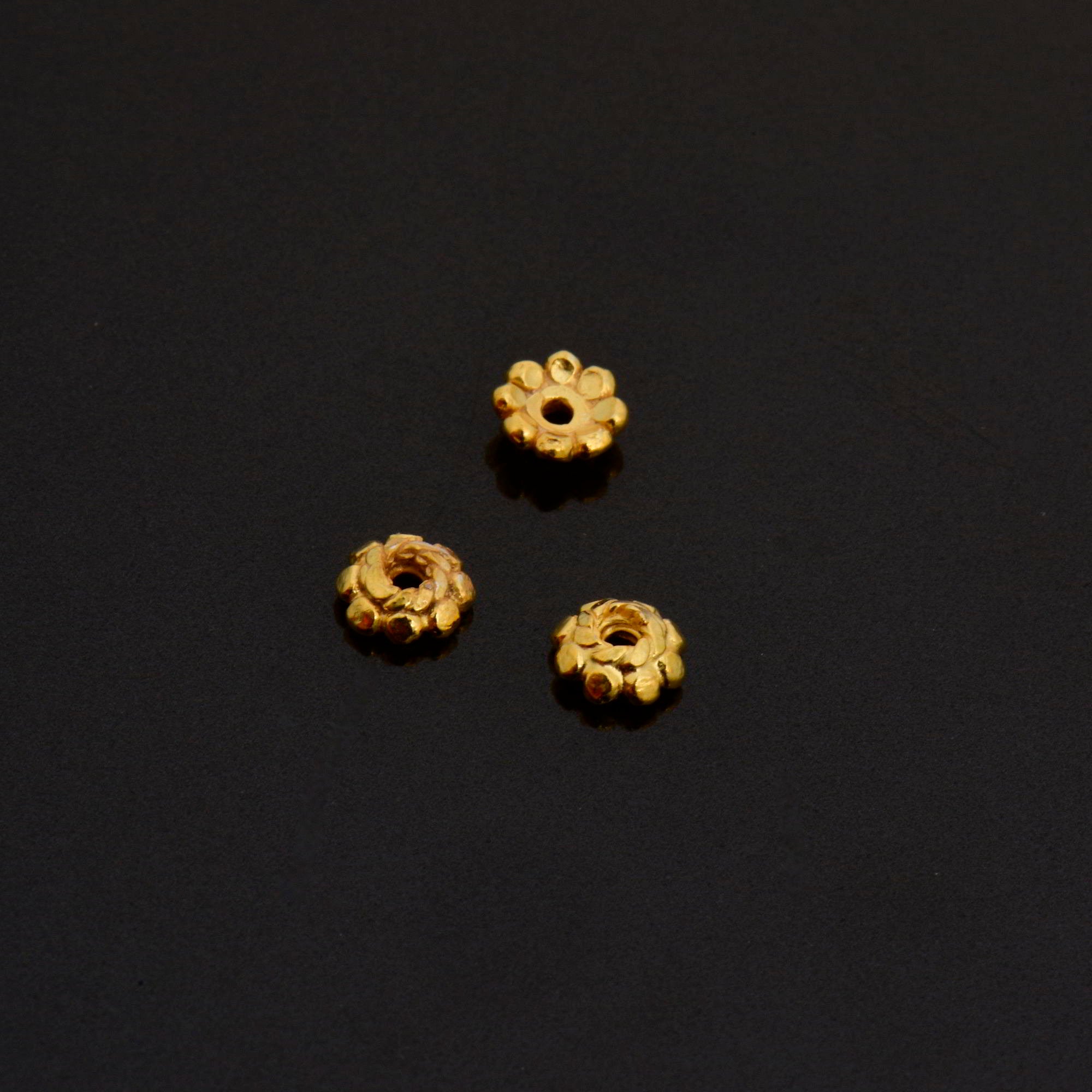 24K Gold Vermeil & 925 Silver Separators, Handmade Silver Beads in Gold, Solid Silver Beads, Spacer Beads, Jewelry Supply, M/VM128