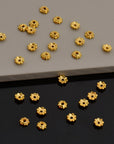 24K Gold Vermeil & 925 Silver Separators, Handmade Silver Beads in Gold, Solid Silver Beads, Spacer Beads, Jewelry Supply, M/VM128