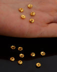 24K Gold Vermeil & 925 Silver Separators, Handmade Silver Beads in Gold, Solid Silver Beads, Spacer Beads, Jewelry Supply, M/VM128