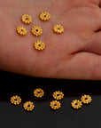 24K Gold Vermeil Separators, Handmade Silver Beads in 24K Gold, 925 Solid Silver Beads, Spacer Beads, Jewelry Supply, VM130A
