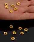 24K Gold Vermeil Separators, Handmade Silver Beads in 24K Gold, 925 Solid Silver Beads, Spacer Beads, Jewelry Supply, VM130B