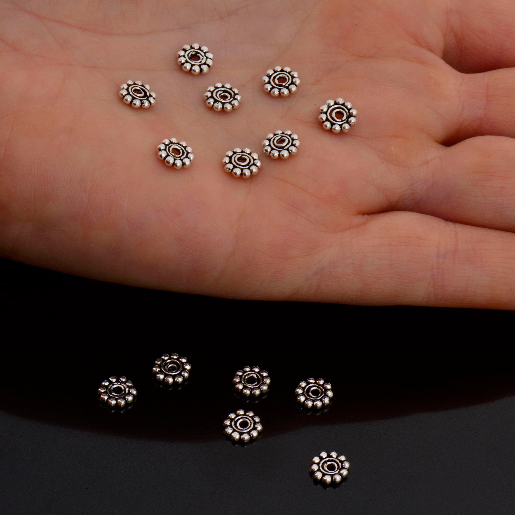 24K Gold Vermeil & 925 Silver Separators, Handmade Silver Beads in Gold, Solid Silver Beads, Spacer Beads, Jewelry Supply, M/VM130 A-B