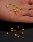24K Gold Vermeil Separators, Handmade Silver Beads in 24K Gold, 925 Solid Silver Beads, Spacer Beads, Jewelry Supply, VM133