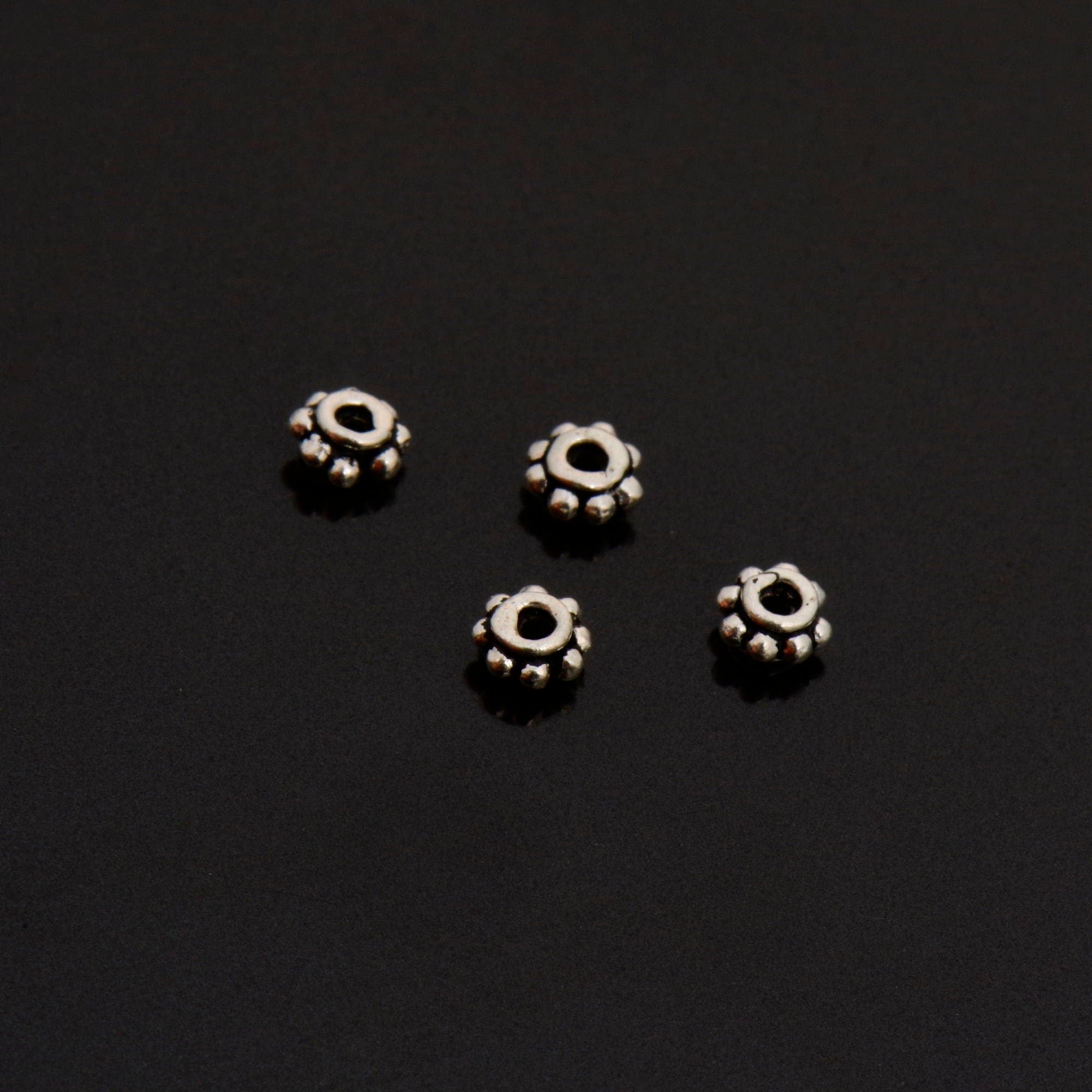 24K Gold Vermeil & 925 Silver Separators, Handmade Silver Beads in Gold, Solid Silver Beads, Spacer Beads, Jewelry Supply, M/VM133