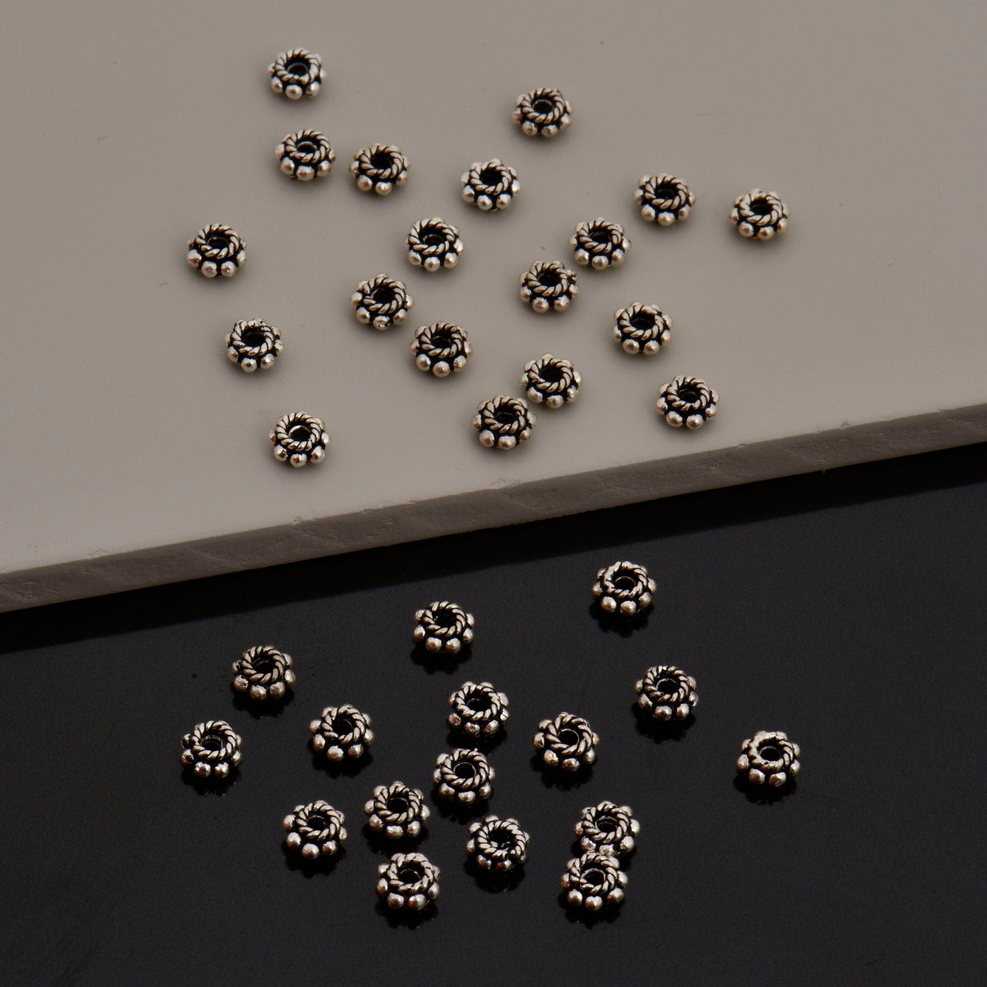 925 Sterling Silver Separators, Handmade Silver Separators, Solid Silver Beads, Spacer Beads, Jewelry Supply, M134A