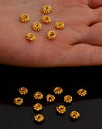 24K Gold Vermeil Separators, Handmade Silver Beads in 24K Gold, 925 Solid Silver Beads, Spacer Beads, Jewelry Supply, VM134B