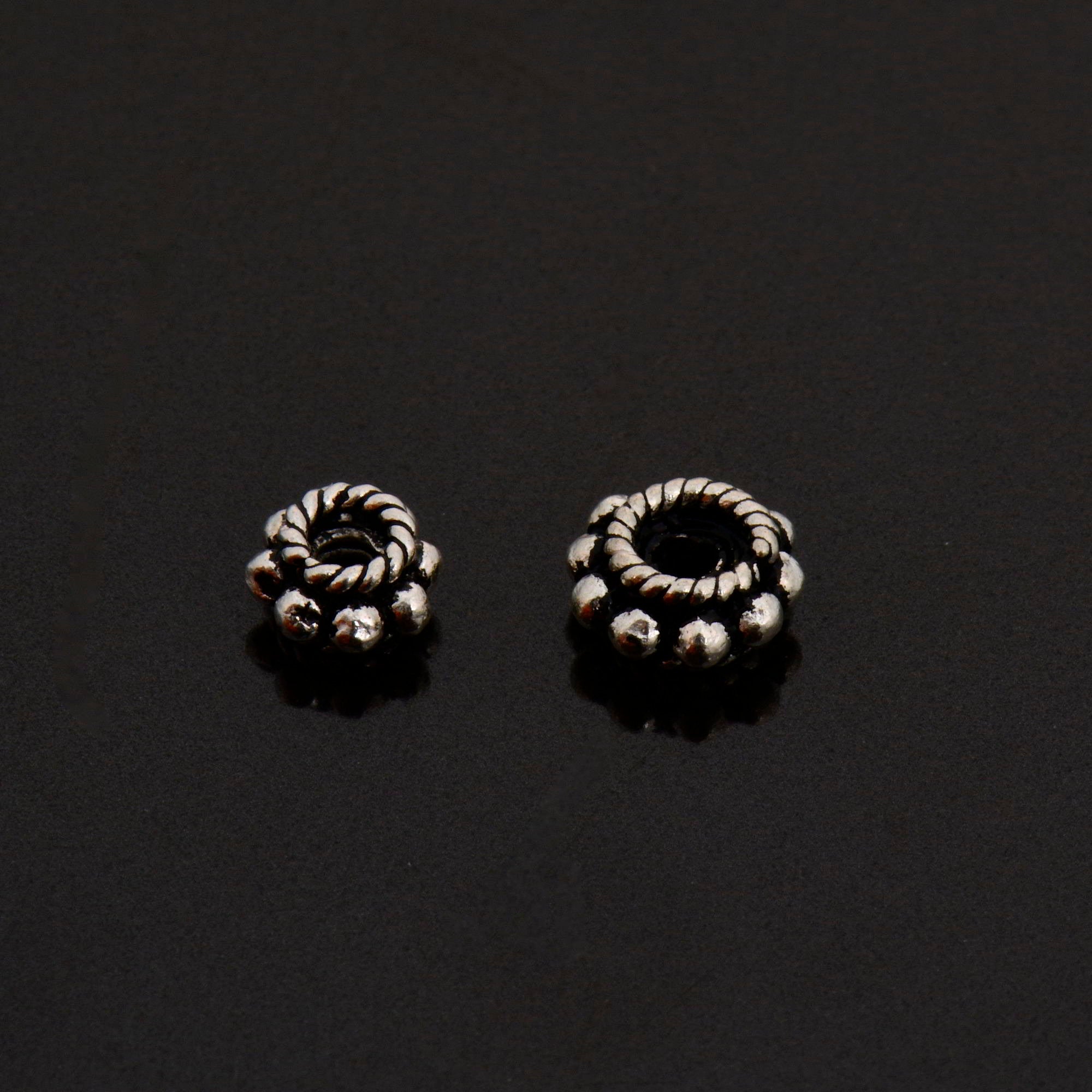 24K Gold Vermeil & 925 Silver Separators, Handmade Silver Beads in Gold, Solid Silver Beads, Spacer Beads, Jewelry Supply, M/VM134 A-B